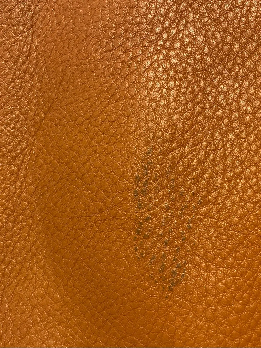 Ralph Lauren Cognac Pebbled Leather Messenger Bag with Embossed Crest